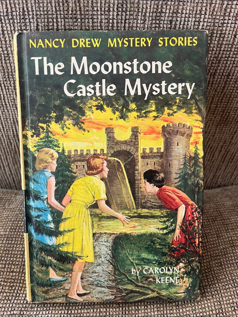 Vintage hardcover copy of The Moonstone Castle Mystery by Carolyn Keene